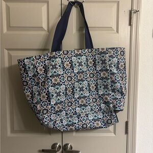 Vera Bradley Navy and Teal Floral Mosaic Tote